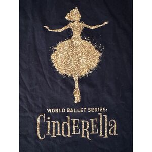 Cinderella World Ballet Series Black Gold Cotton Tee Size Med Gorskaya Fairytale